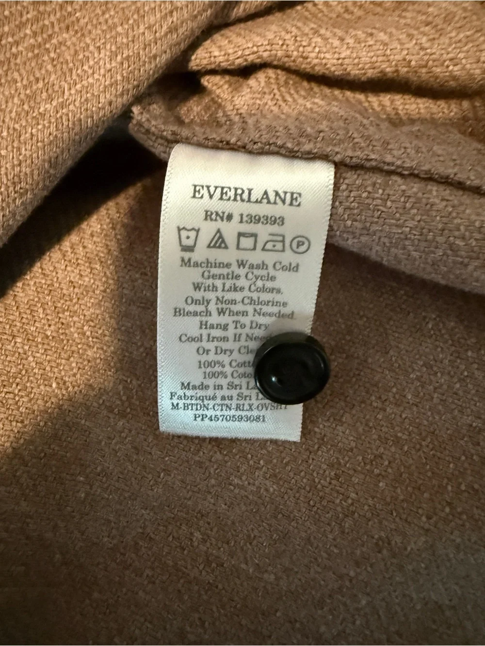 Everlane Men’s Everlane Heavyweight Cotton Overshirt Heathered Brown Medium $138